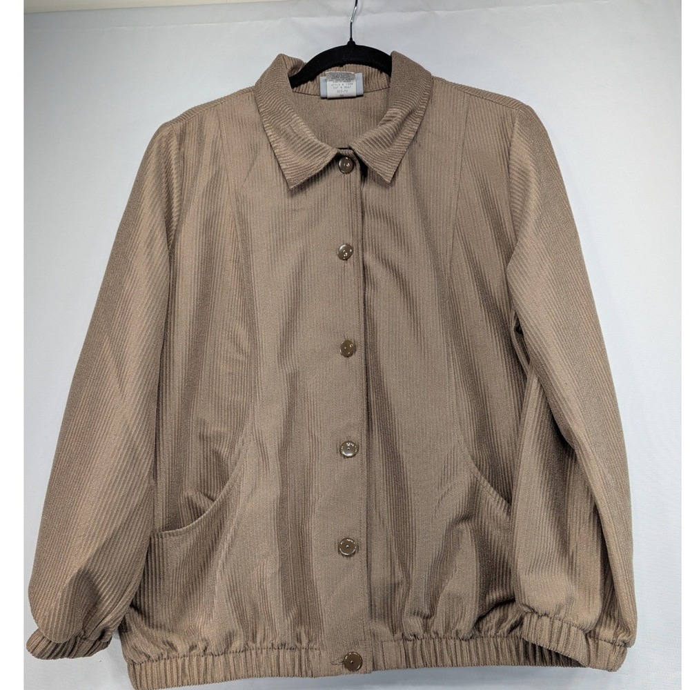 Blair Womens Corduroy Button‎ Up Jacket Tan Fawn Size Medium Style 1988